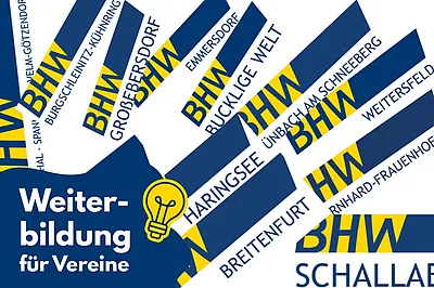 Collage aus durcheinandergewirbelten Logos der BHW Bildungswerke